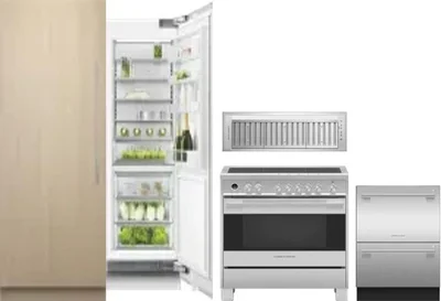 5 Piece Package Includes Refrigerator, Freezer, Range, Hood And Dishwasher